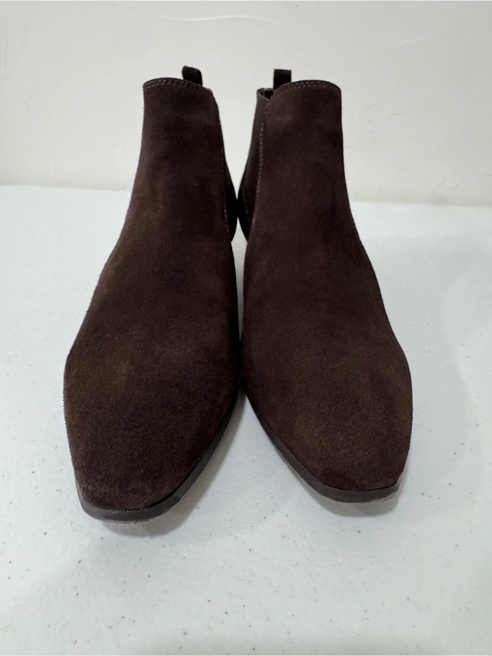 Aquatalia Fiona Crosta Chelsea Weatherproof Chocolate Brown Suede Ankle Boot 6